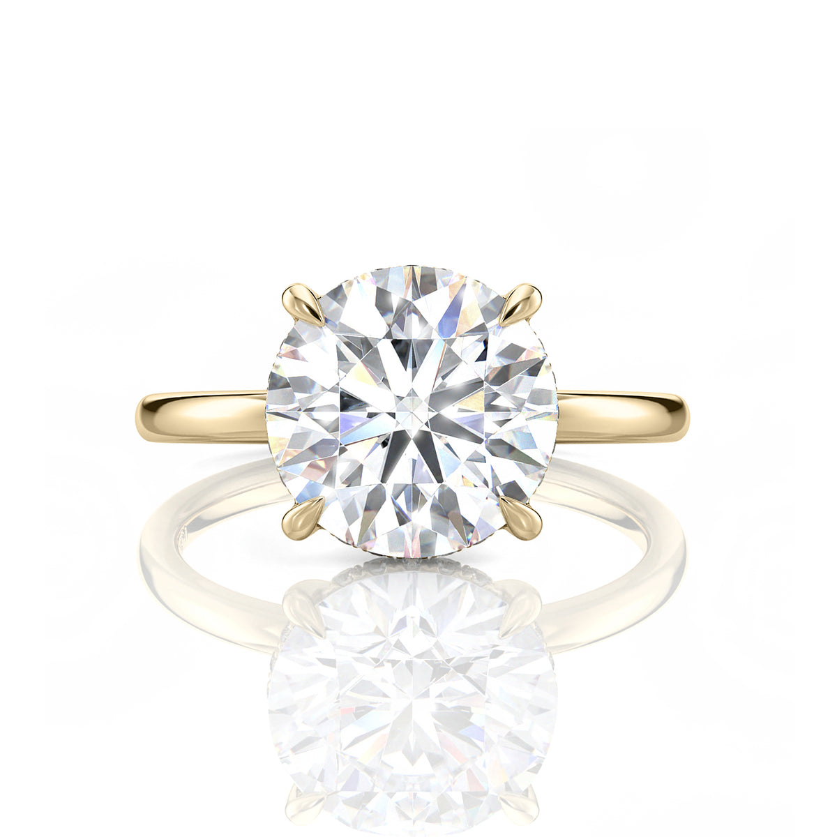 Inel de Logodnă – Moissanite Rotund Hidden Halo