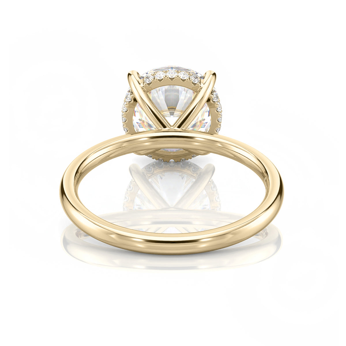 Inel de Logodnă – Moissanite Rotund Hidden Halo