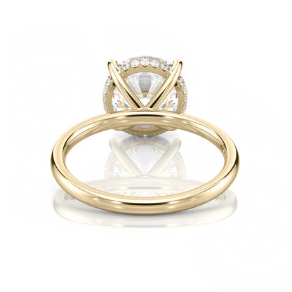 Inel de Logodnă – Moissanite Rotund Hidden Halo