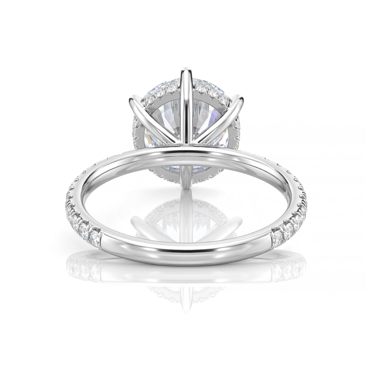 Inel de Logodnă – Diamant de Laborator Rotund 6 Prongs Pave