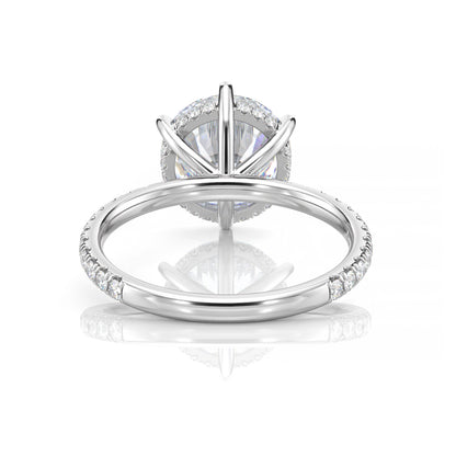 Inel de Logodnă – Diamant de Laborator Rotund 6 Prongs Pave