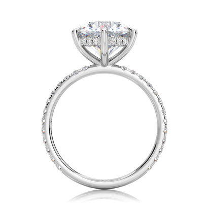 Inel de Logodnă – Diamant de Laborator Rotund 6 Prongs Pave