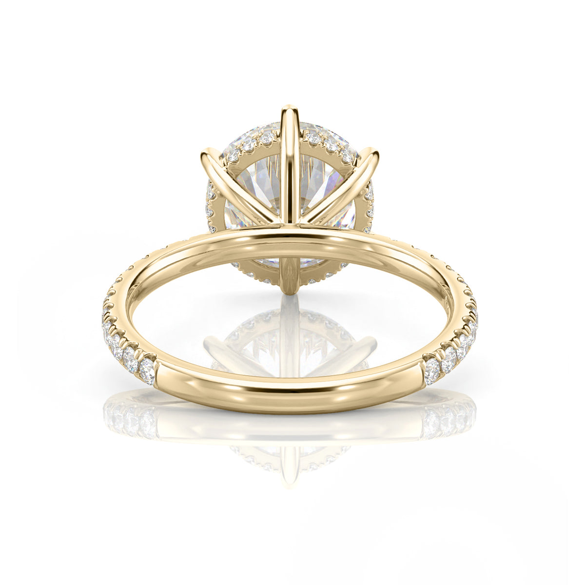 Inel de Logodnă – Moissanite Rotund 6 Prongs Pave