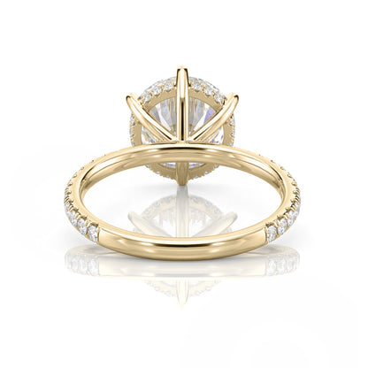 Inel de Logodnă – Moissanite Rotund 6 Prongs Pave