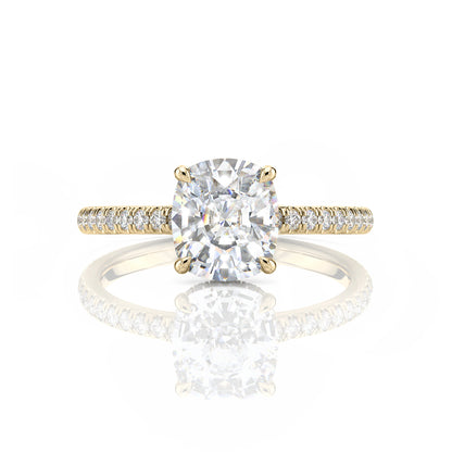 Inel de Logodnă – Moissanite Cushion Pave