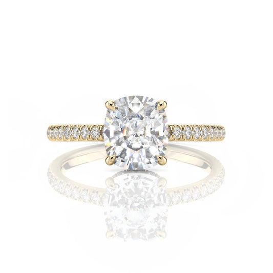 Inel de Logodnă – Moissanite Cushion Pave
