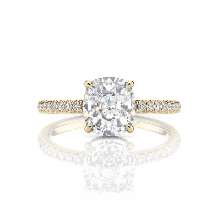 Inel de Logodnă – Moissanite Cushion Pave
