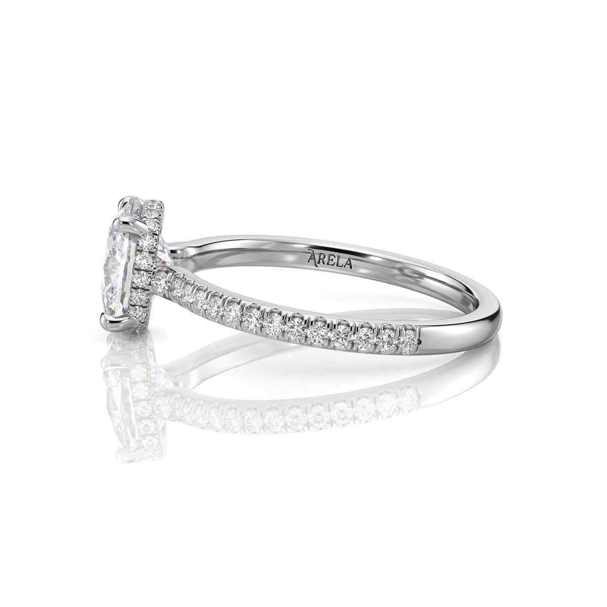 Inel de Logodnă – Diamant de Laborator Cushion Pave