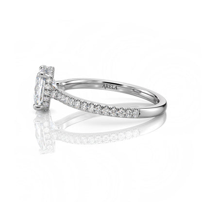 Inel de Logodnă – Diamant de Laborator Cushion Pave