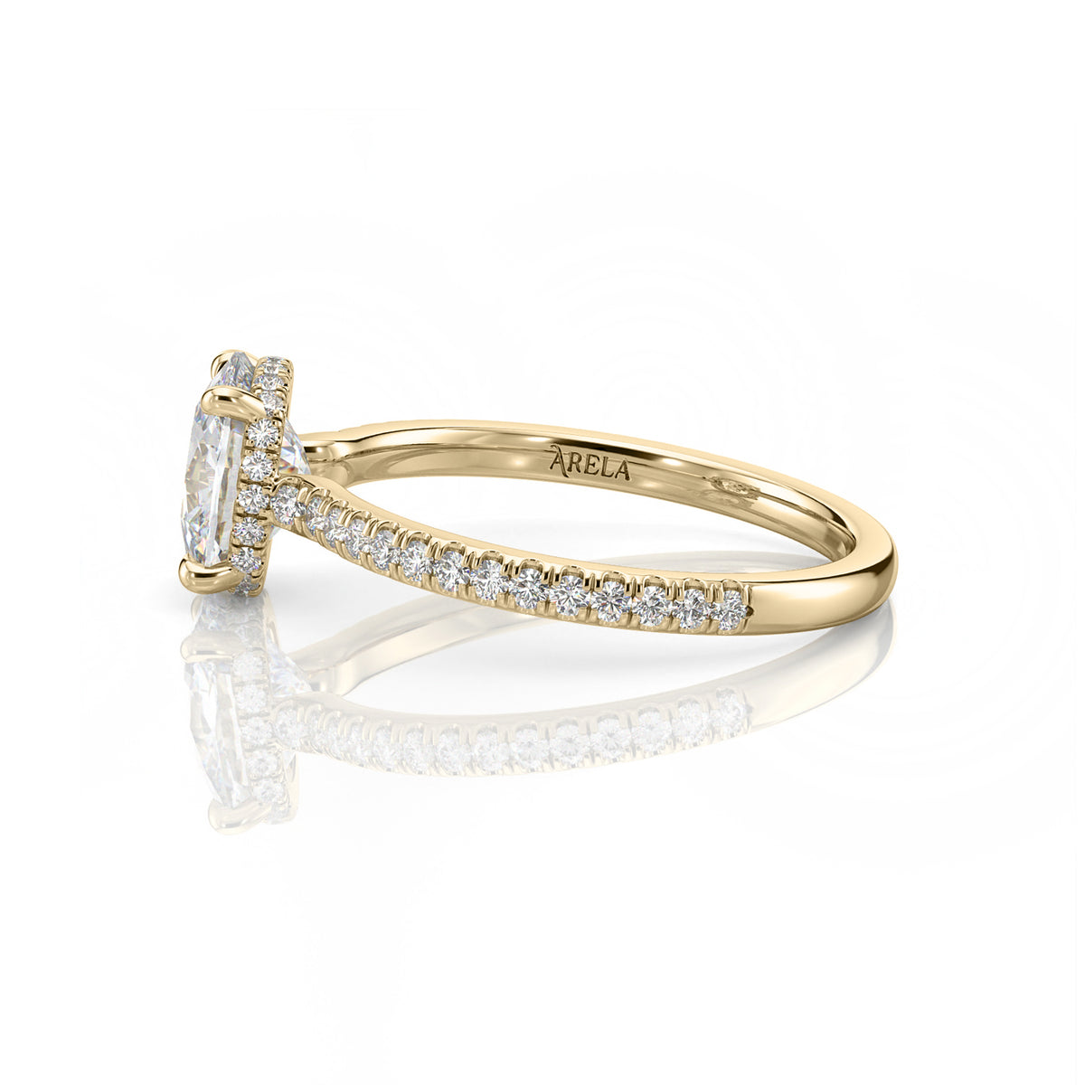 Inel de Logodnă – Moissanite Cushion Pave