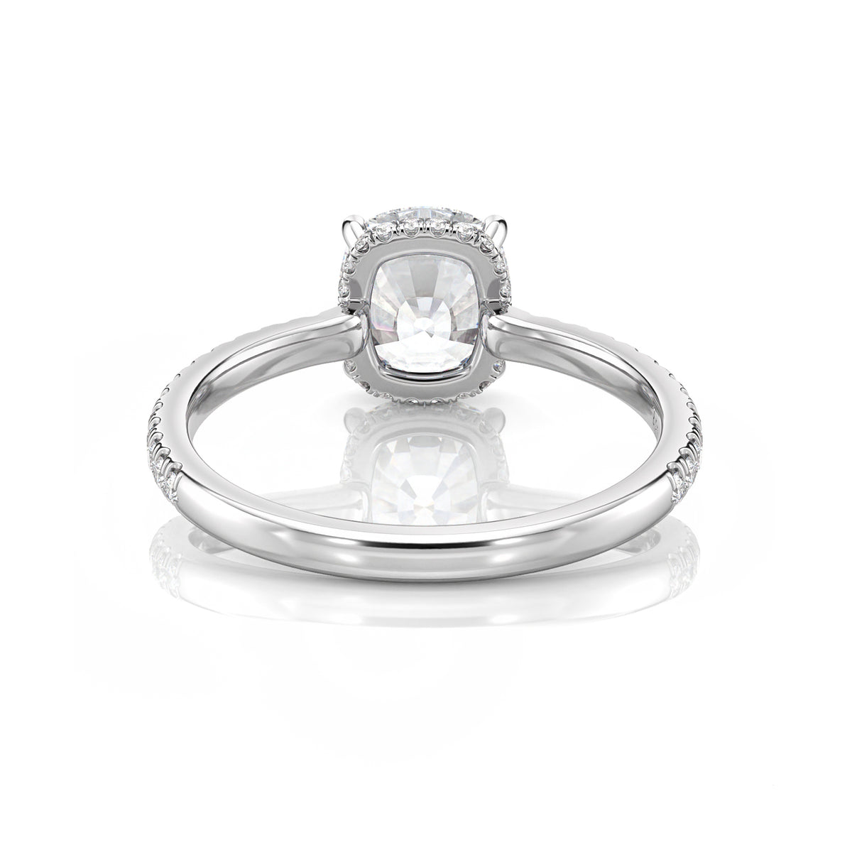 Inel de Logodnă – Diamant de Laborator Cushion Pave
