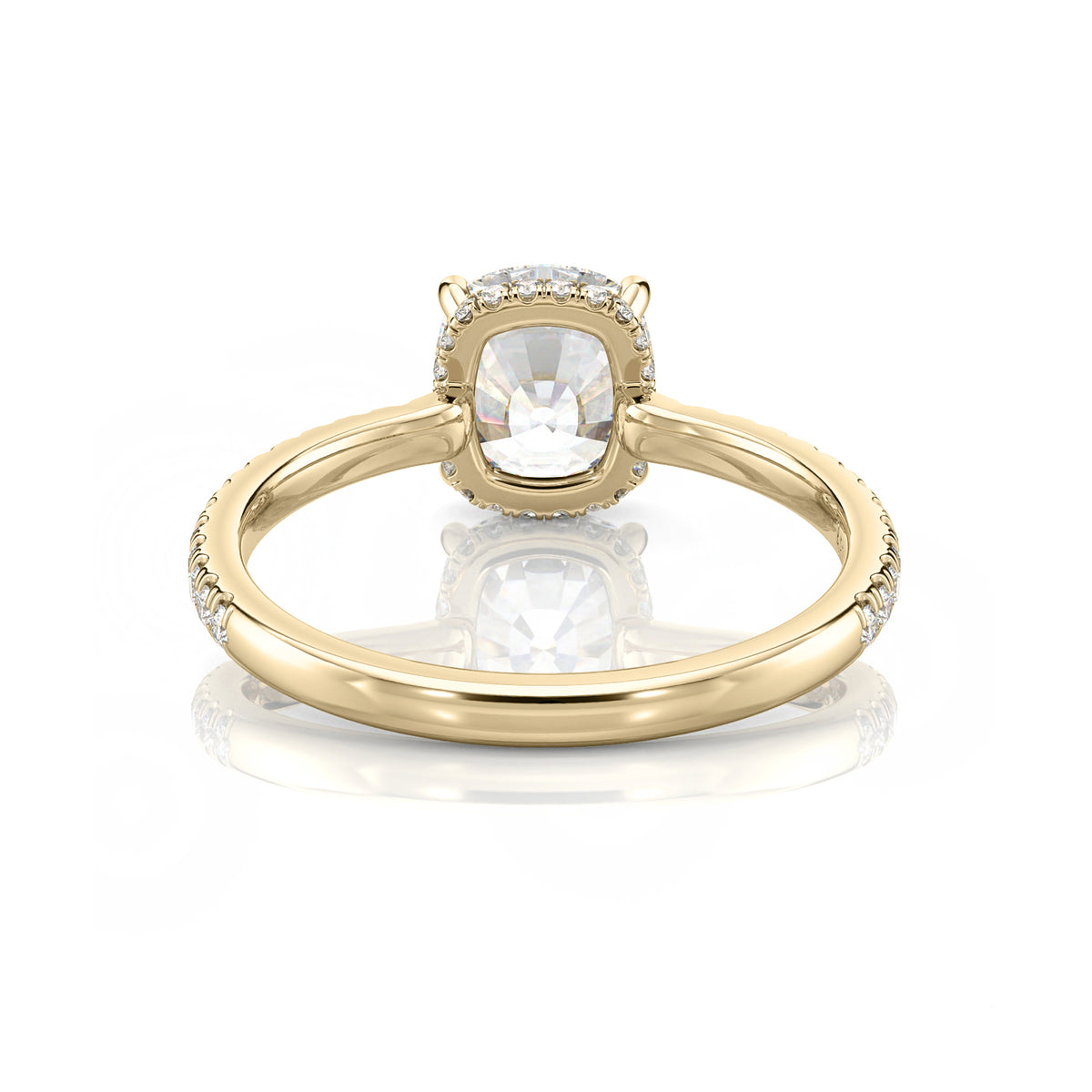 Inel de Logodnă – Moissanite Cushion Pave