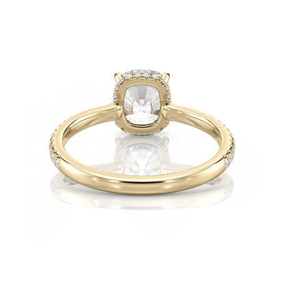 Inel de Logodnă – Moissanite Cushion Pave