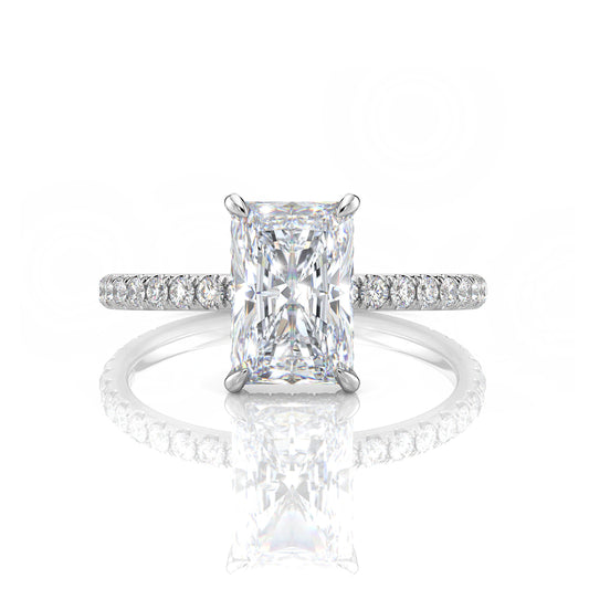 Inel de Logodnă – Diamant de Laborator Radiant Pave