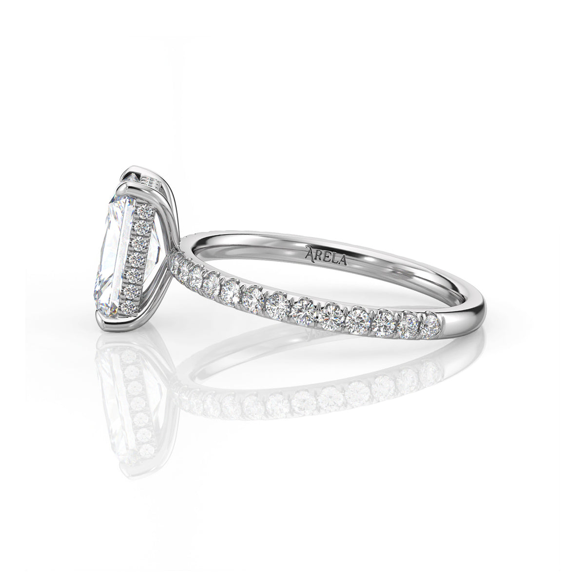Inel de Logodnă – Diamant de Laborator Radiant Pave