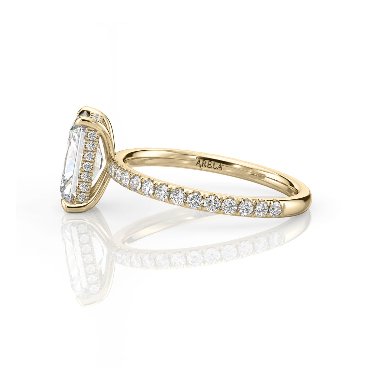 Inel de Logodnă – Moissanite Radiant Pave