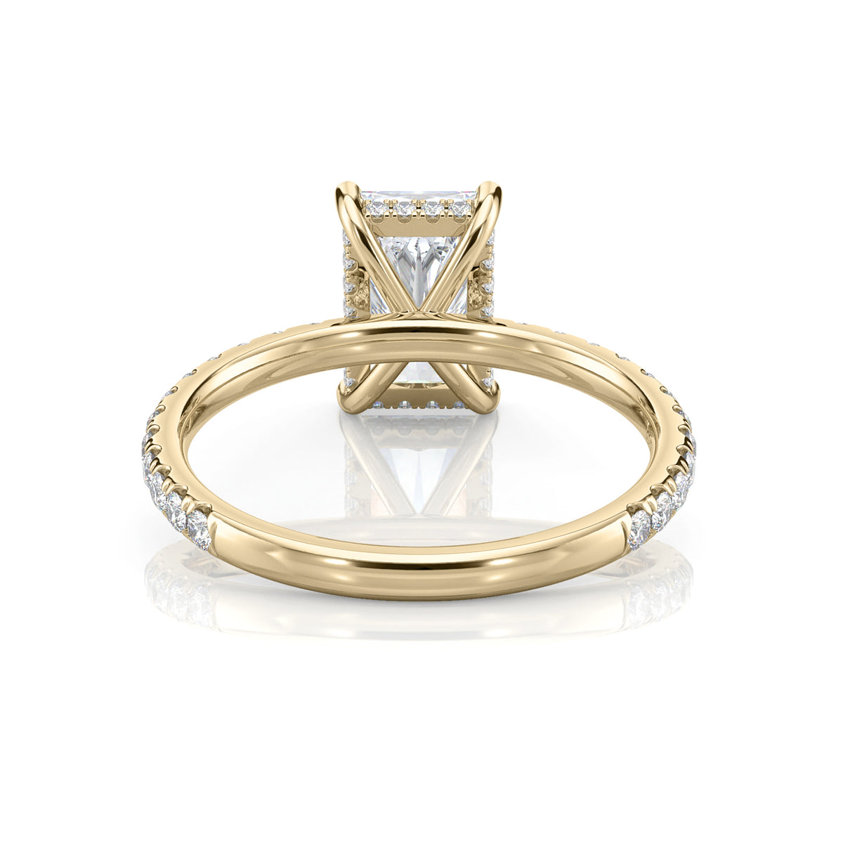 Inel de Logodnă – Moissanite Radiant Pave