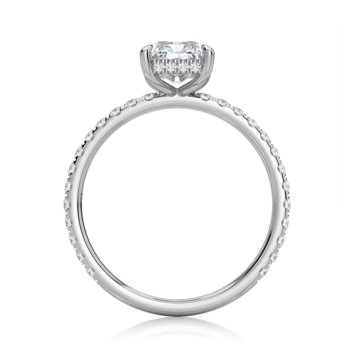 Inel de Logodnă – Diamant de Laborator Radiant Pave