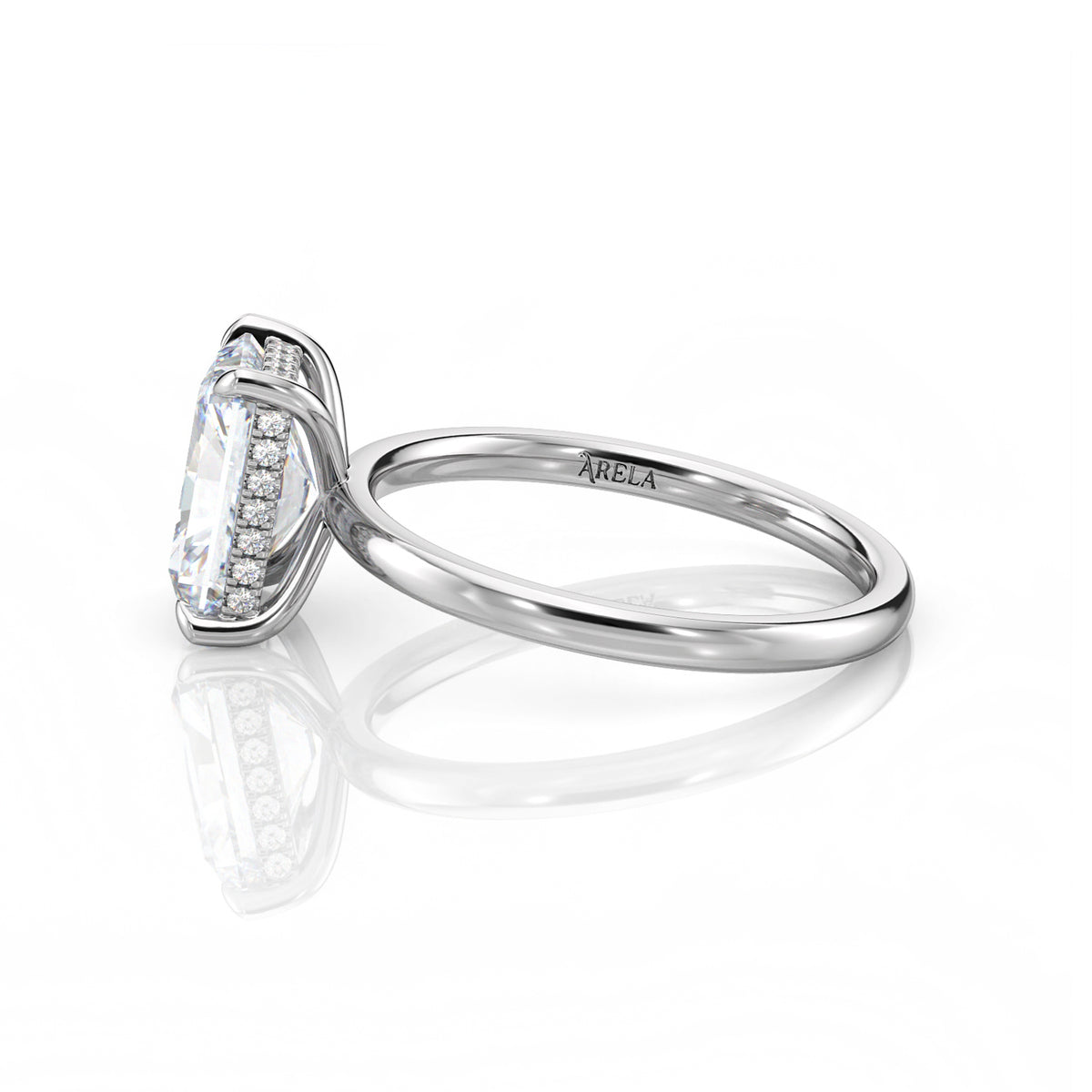 Inel de Logodnă – Diamant de Laborator Radiant Hidden Halo