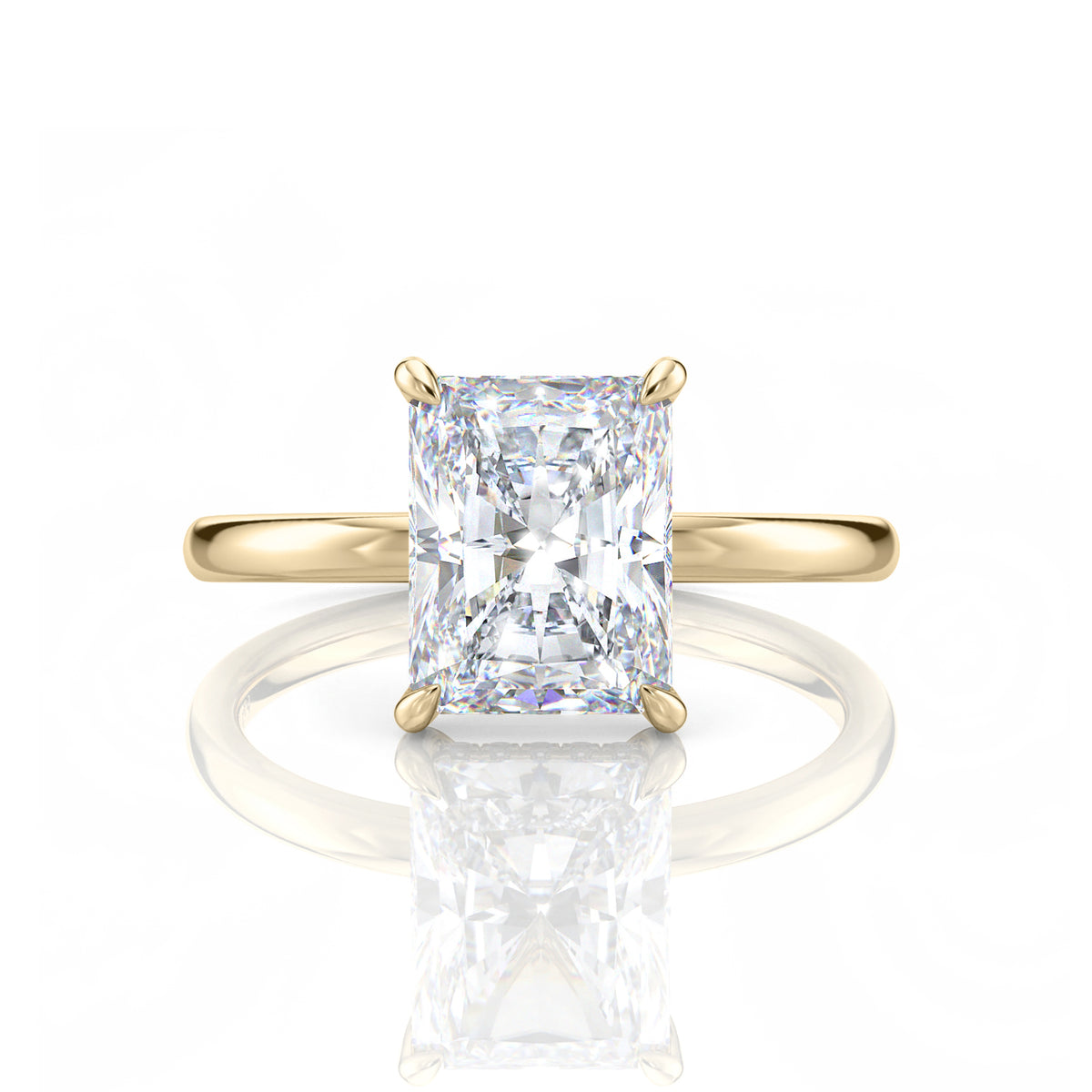 Inel de Logodnă – Moissanite Radiant Hidden Halo