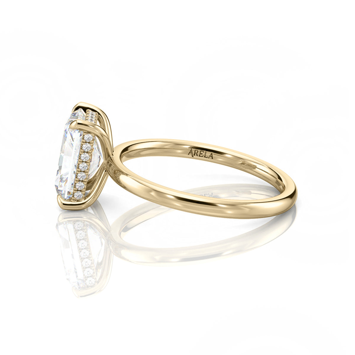 Inel de Logodnă – Moissanite Radiant Hidden Halo