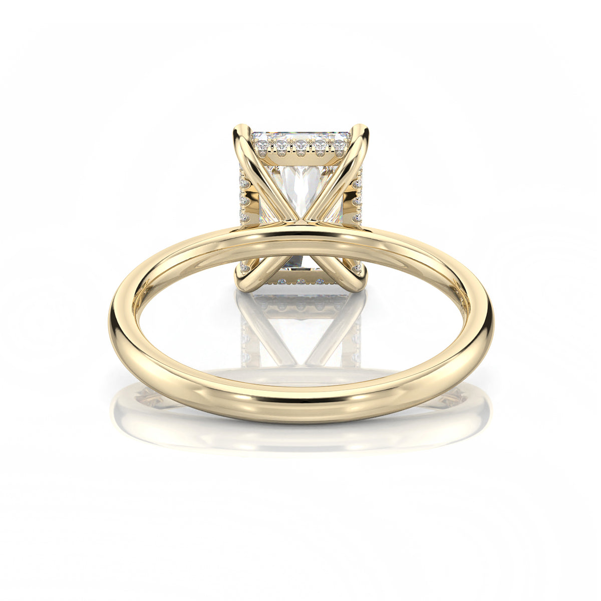 Inel de Logodnă – Moissanite Radiant Hidden Halo