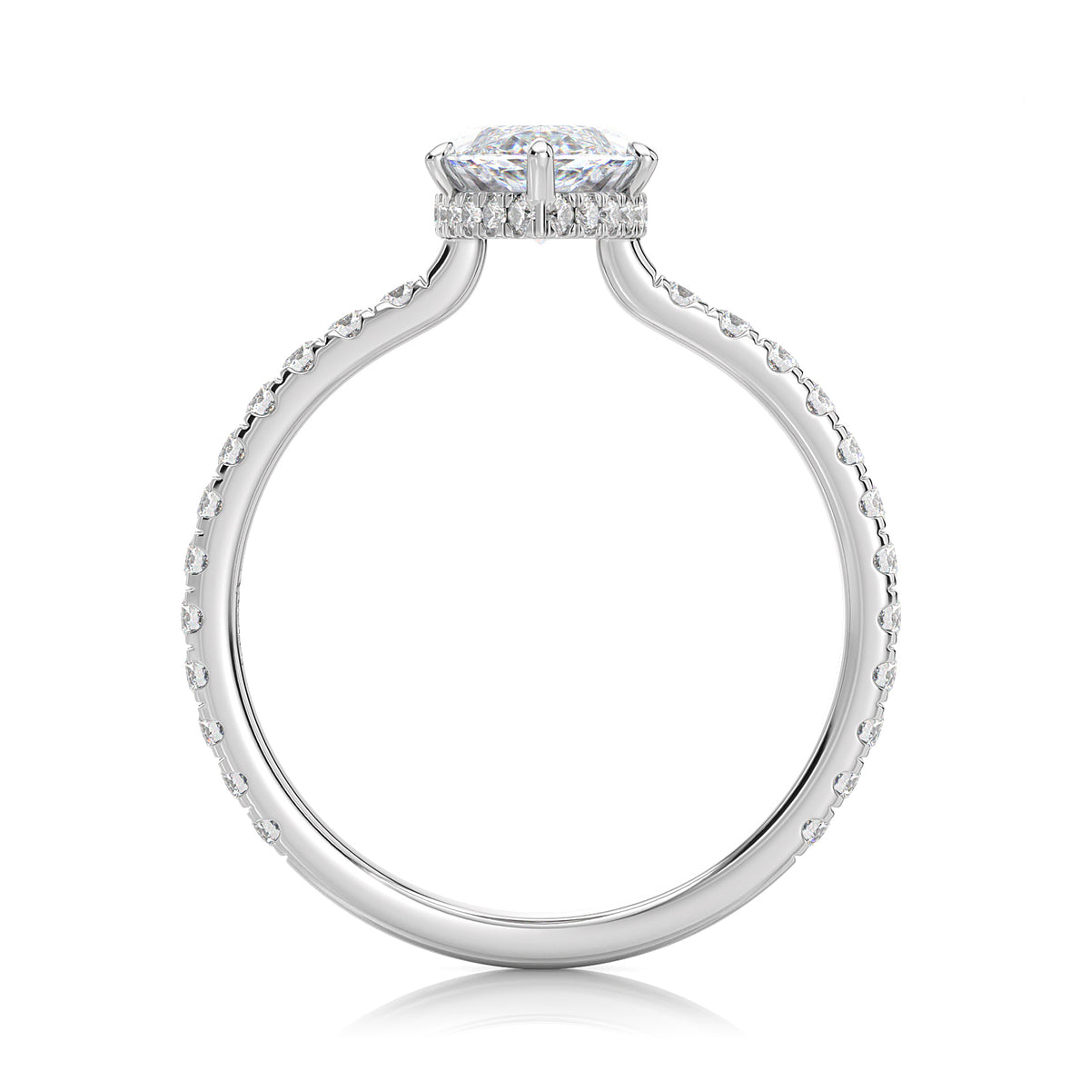 Inel de Logodnă – Diamant de Laborator Marquise Pave