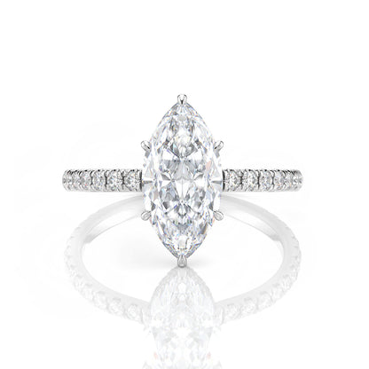 Inel de Logodnă – Diamant de Laborator Marquise Pave