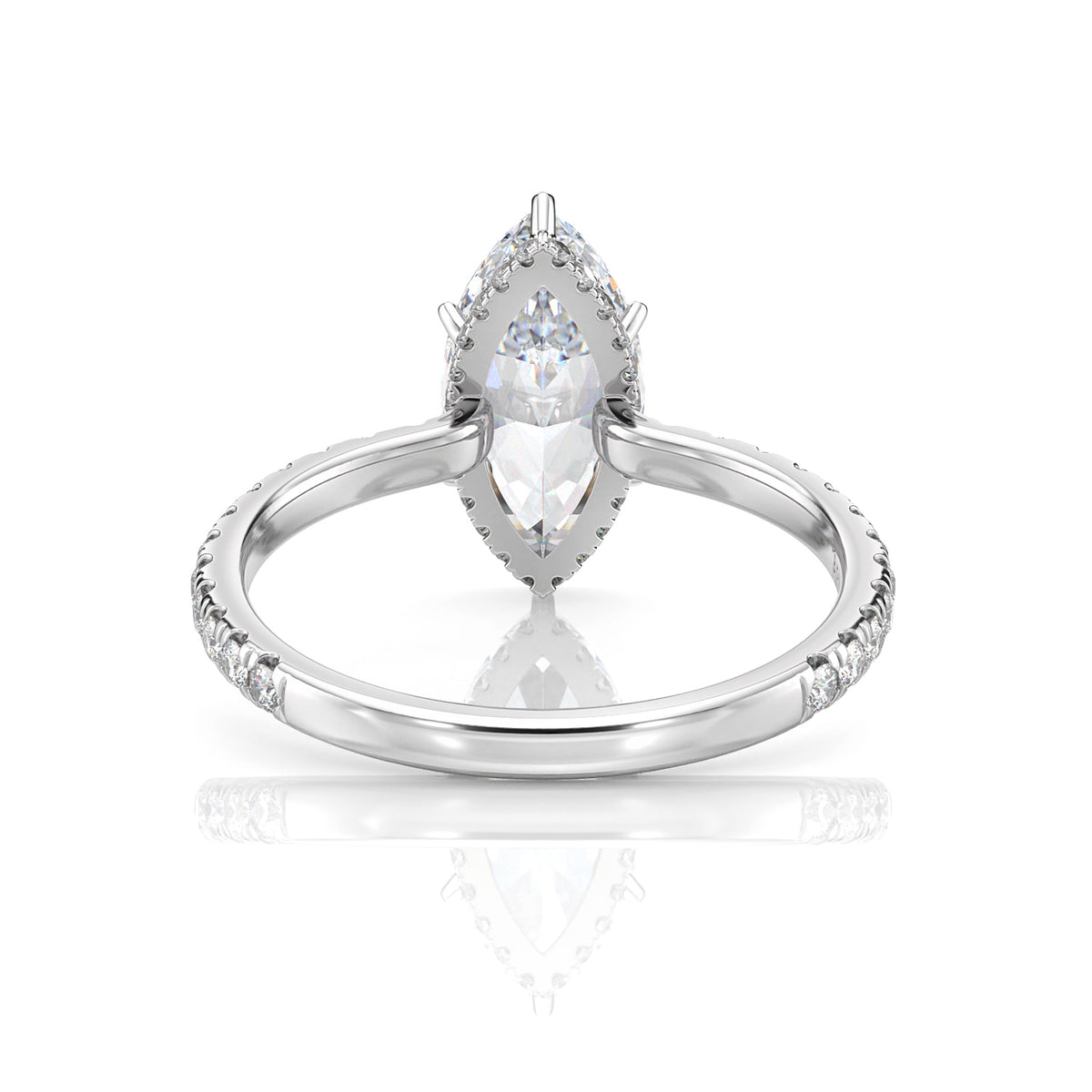 Inel de Logodnă – Diamant de Laborator Marquise Pave
