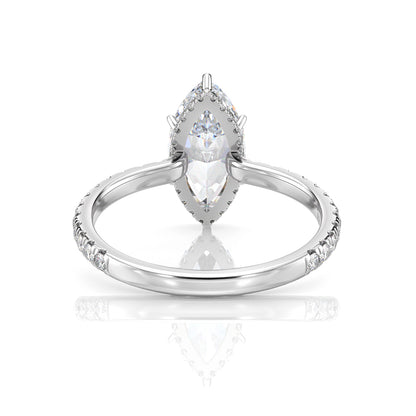 Inel de Logodnă – Diamant de Laborator Marquise Pave