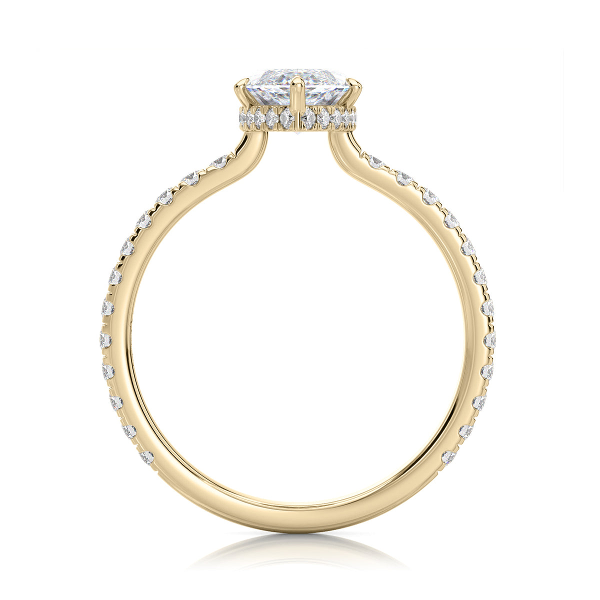 Inel de Logodnă – Moissanite Marquise Pave