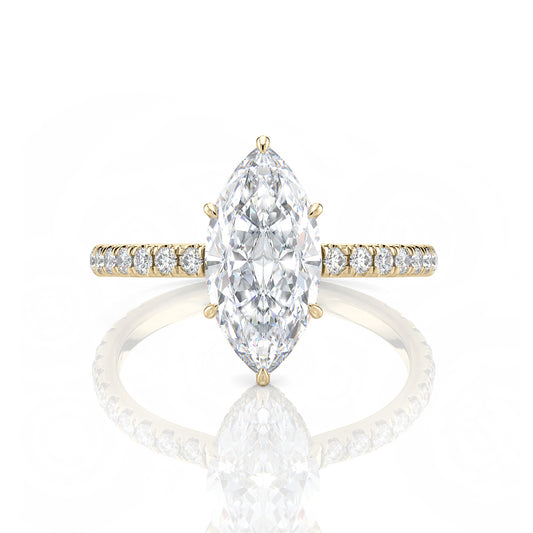 Inel de Logodnă – Moissanite Marquise Pave
