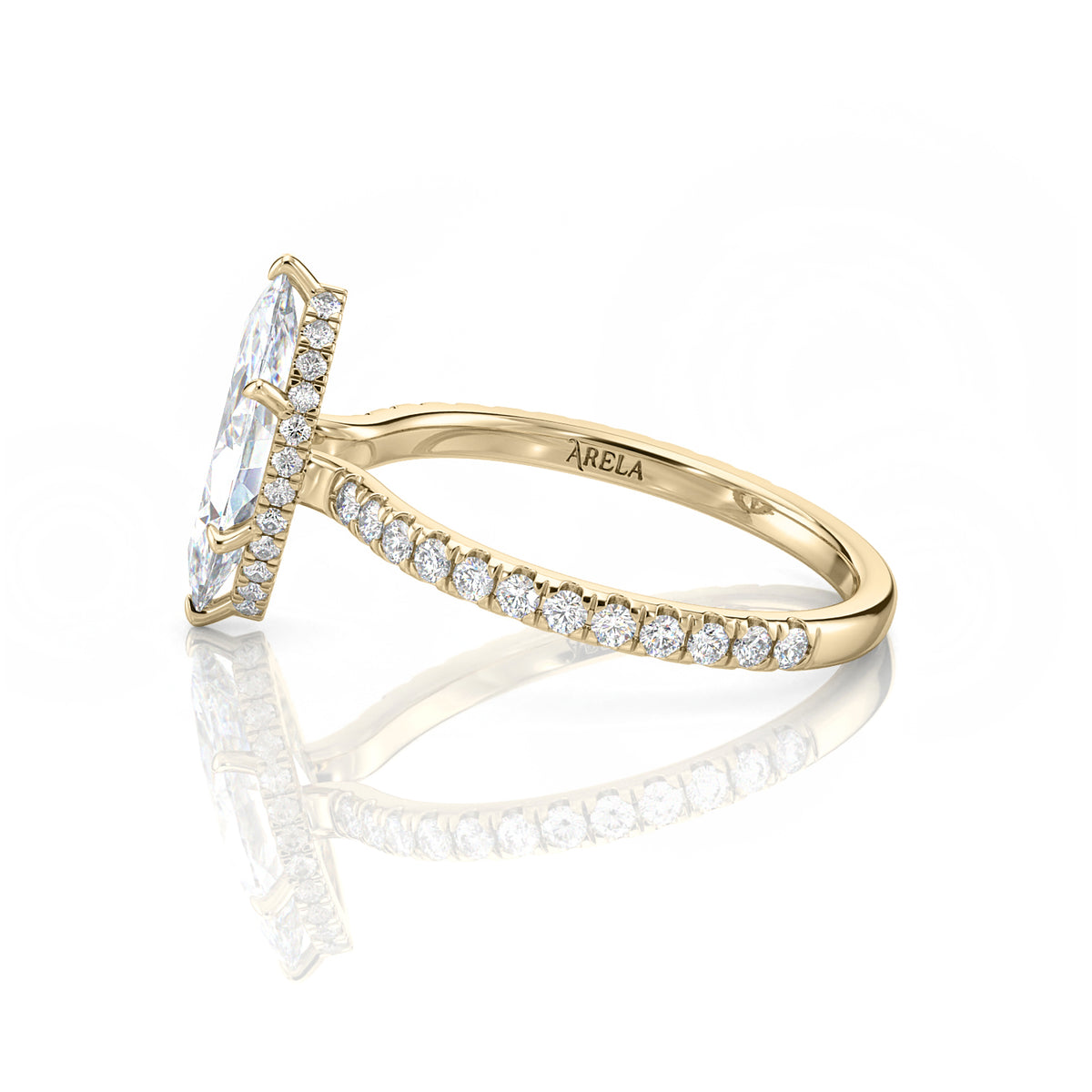 Inel de Logodnă – Moissanite Marquise Pave
