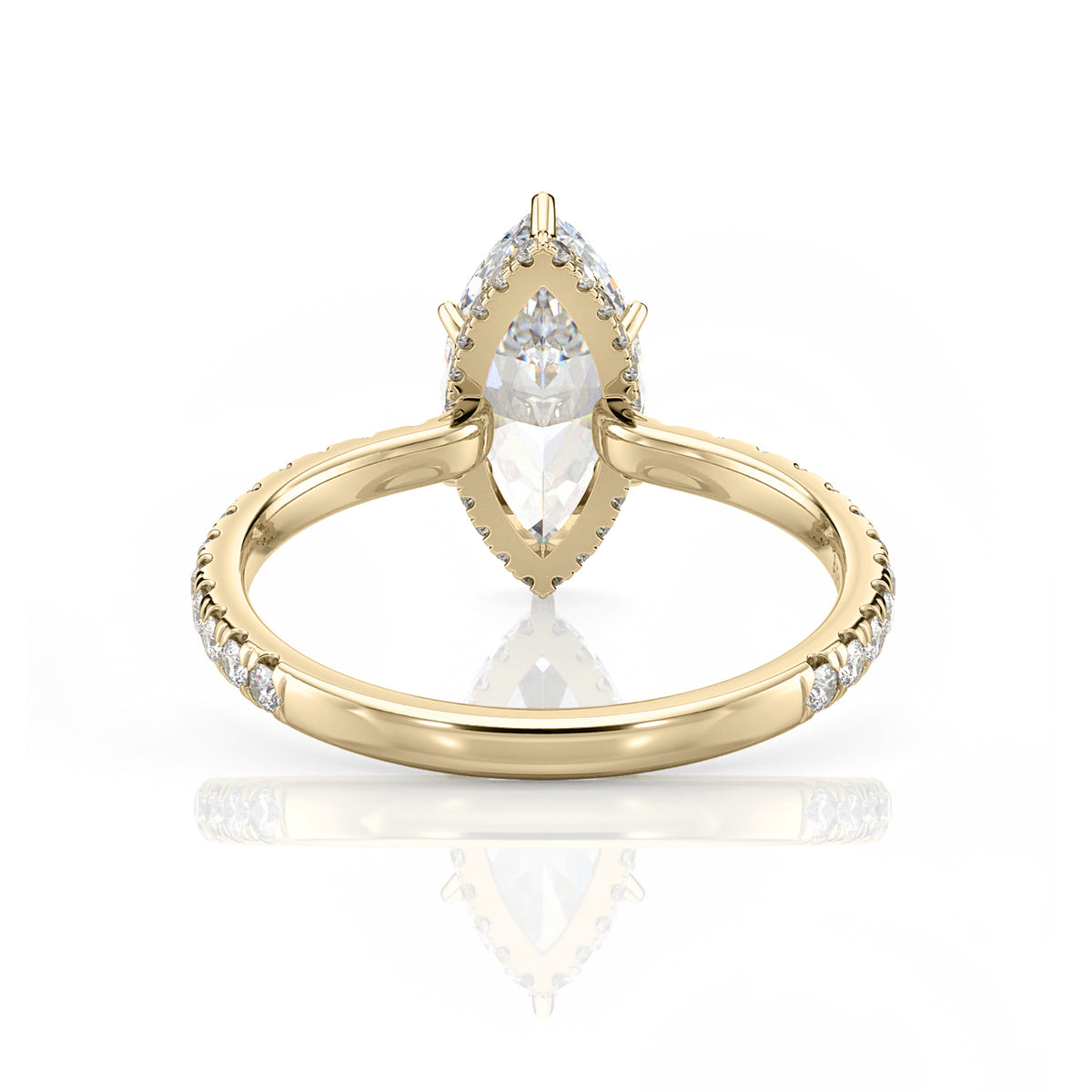 Inel de Logodnă – Moissanite Marquise Pave