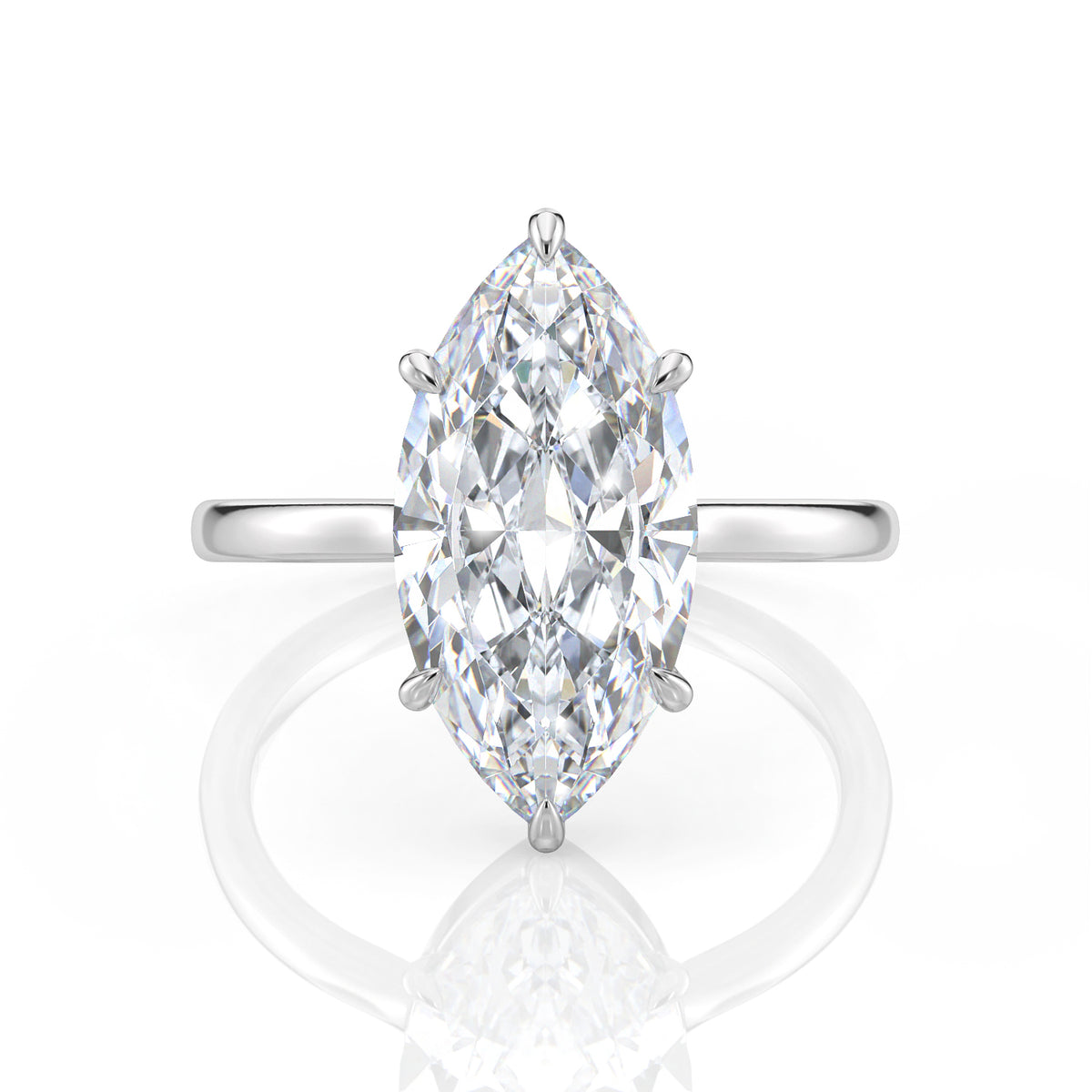 Inel de Logodnă – Diamant de Laborator Marquise Simplicity