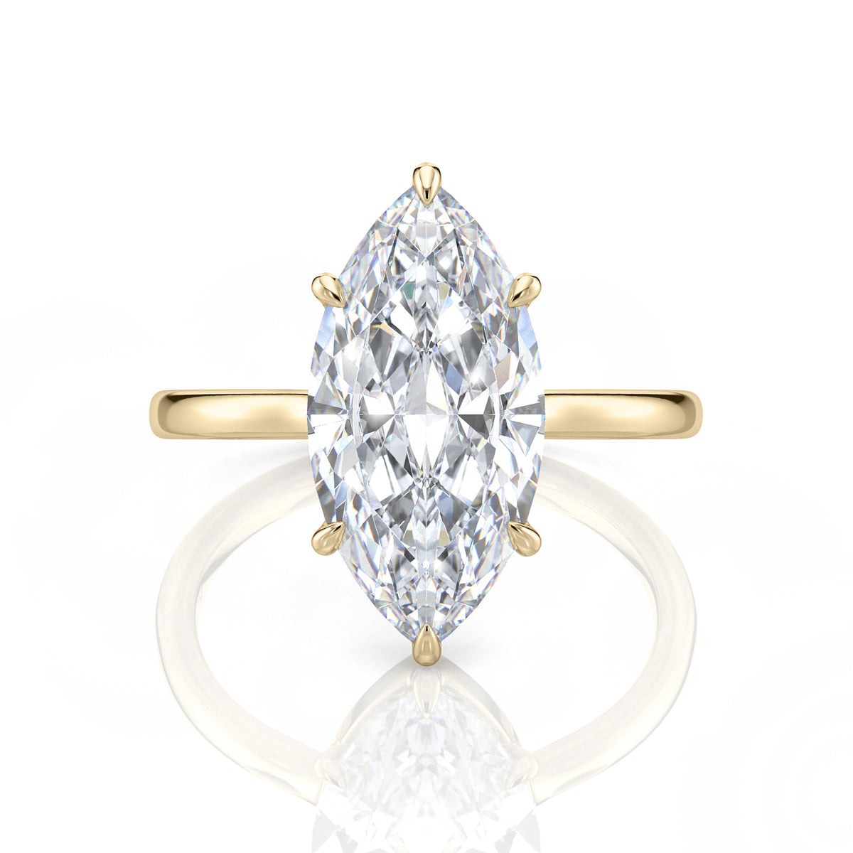 Inel de Logodnă – Moissanite Marquise Simplicity