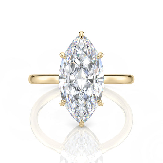 Inel de Logodnă – Moissanite Marquise Simplicity