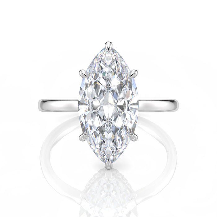 Inel de Logodnă – Diamant de Laborator Marquise Hidden Halo