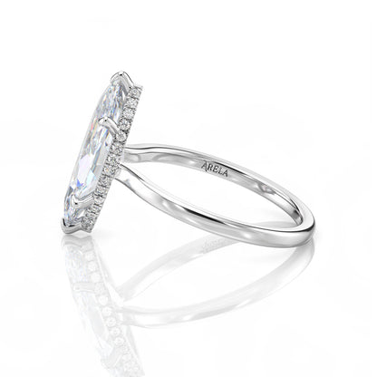 Inel de Logodnă – Diamant de Laborator Marquise Hidden Halo