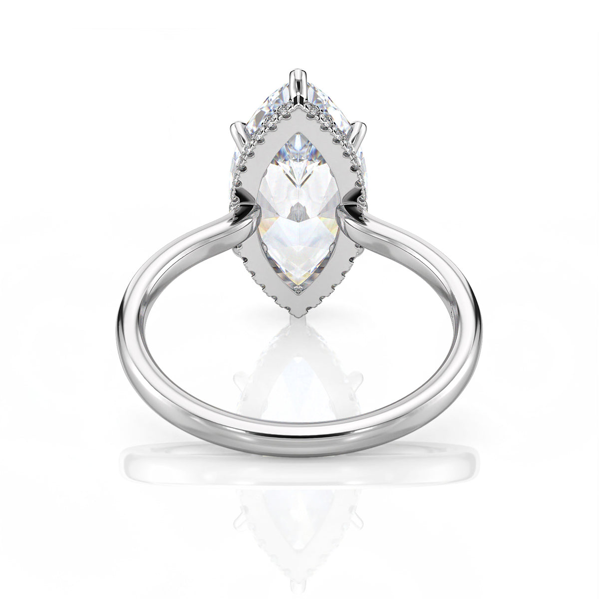 Inel de Logodnă – Diamant de Laborator Marquise Hidden Halo