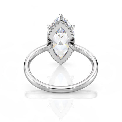 Inel de Logodnă – Diamant de Laborator Marquise Hidden Halo