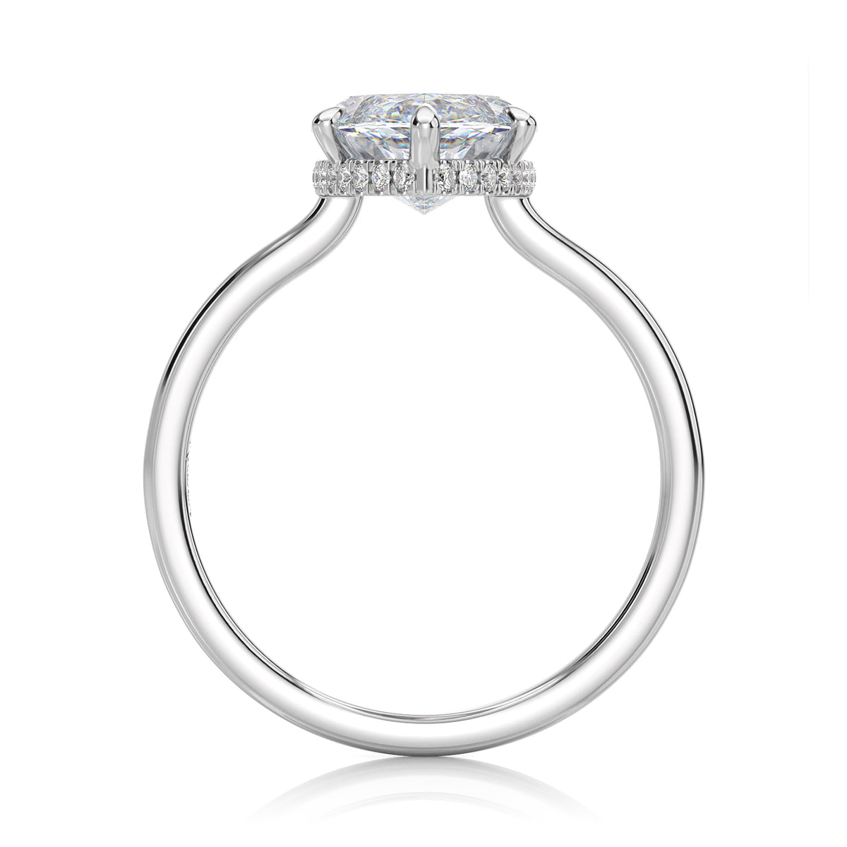 Inel de Logodnă – Diamant de Laborator Marquise Hidden Halo