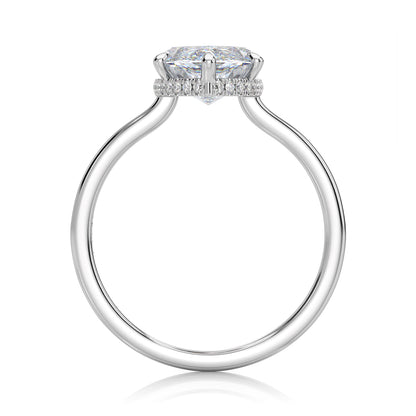 Inel de Logodnă – Diamant de Laborator Marquise Hidden Halo
