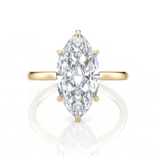 Inel de Logodnă – Moissanite Marquise Hidden Halo