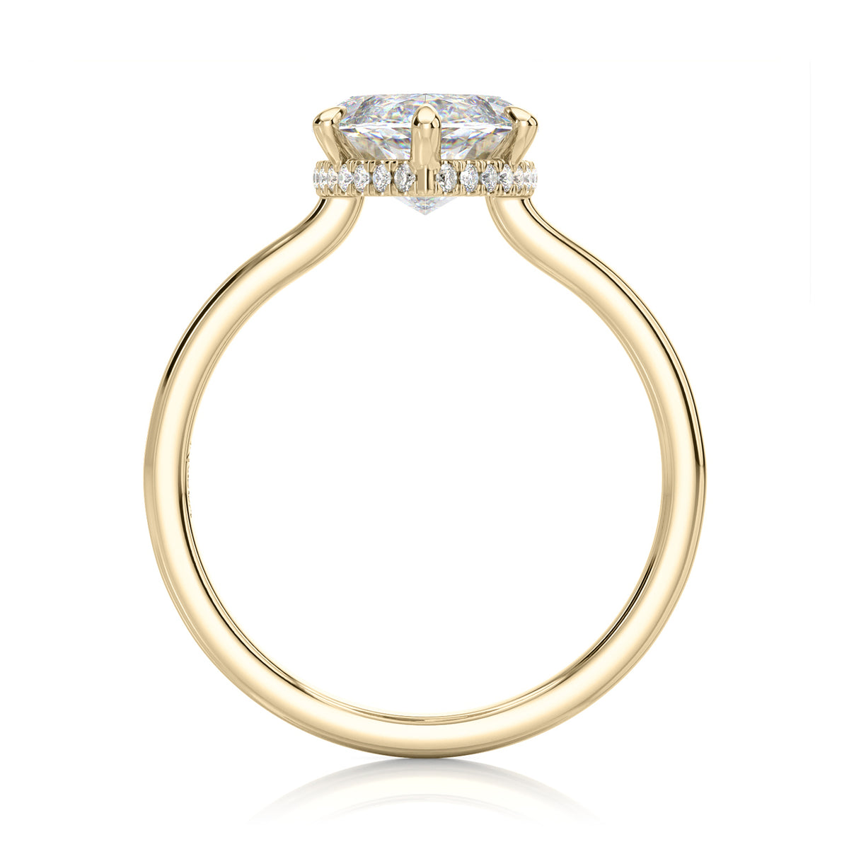 Inel de Logodnă – Moissanite Marquise Hidden Halo