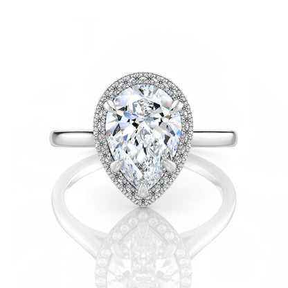 Inel de Logodnă – Diamant de Laborator Pear Halo