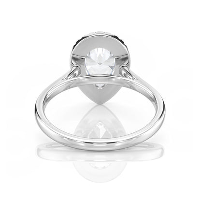 Inel de Logodnă – Diamant de Laborator Pear Halo