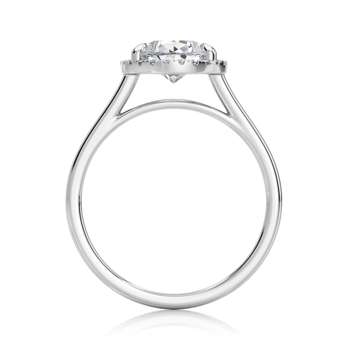 Inel de Logodnă – Diamant de Laborator Pear Halo