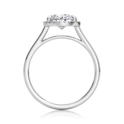 Inel de Logodnă – Diamant de Laborator Pear Halo