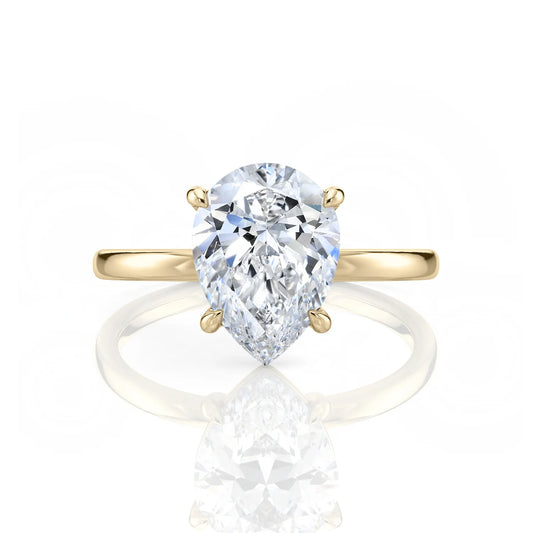 Inel de Logodnă – Moissanite Pear Simplicity